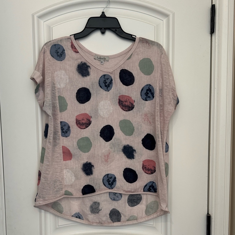 Liabella Polka Dot Women's Top 💯 Lino size M